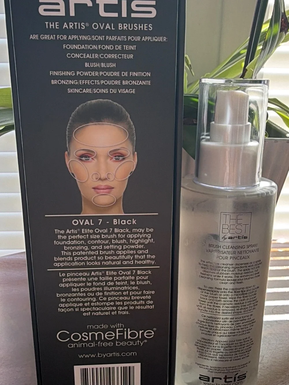 artis Brush Cleansing Spray — Silver Pump Bottle with Black Packaging